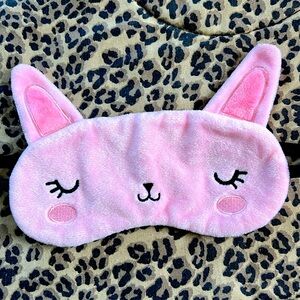 ⭐️ Kitty Cat NWOT eye sleeping mask pink & black black elastic strap OS